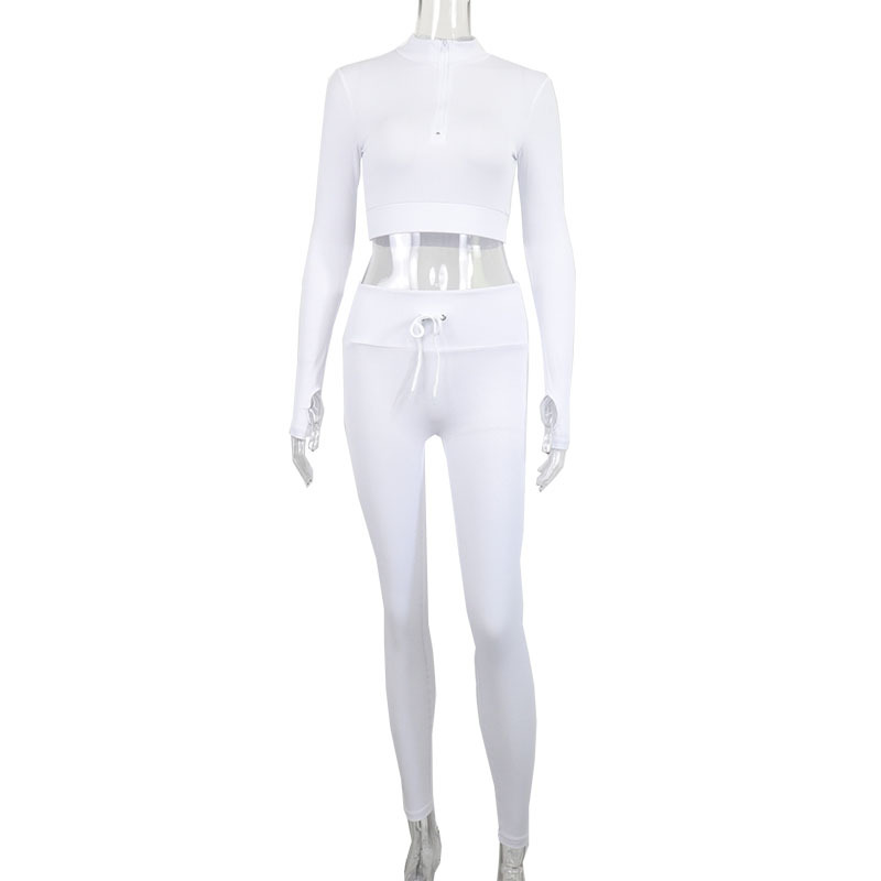 92cda35c a0be 4844 9334 e1402c39d576 - Long Sleeve Zipper Short T-Shirt Tether Fitness Pants Set