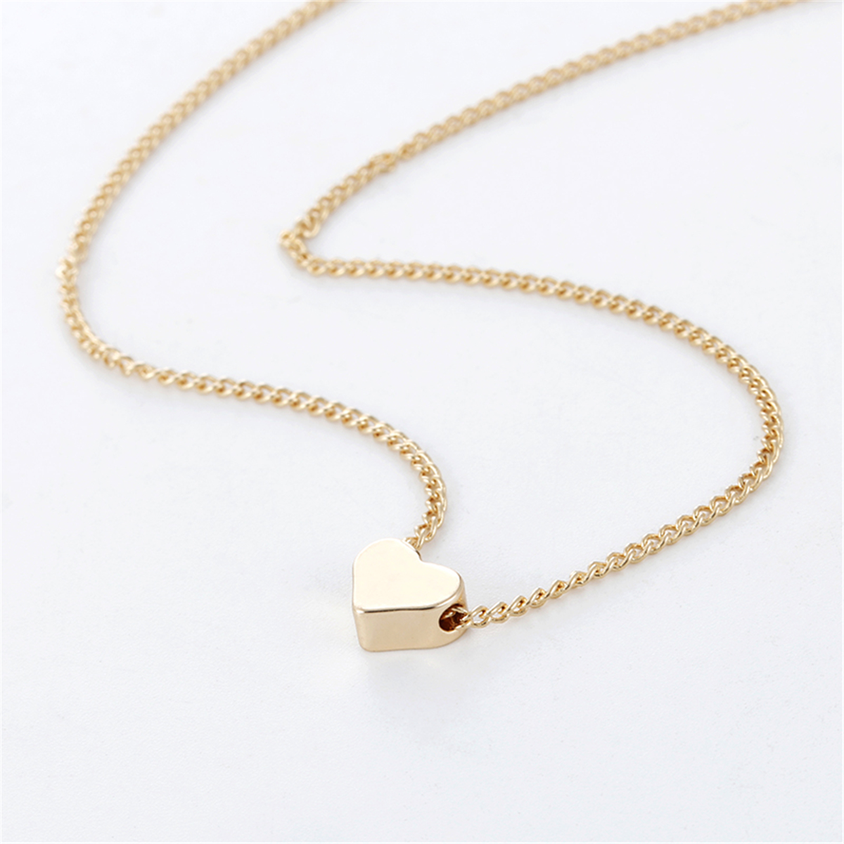 93dffd4a e0e7 4951 ade9 ac181c42f479 - Simple Fashion Gold color Double-sided Love Pendant Necklaces Clavicle Chains Necklace Women Jewelry Gift