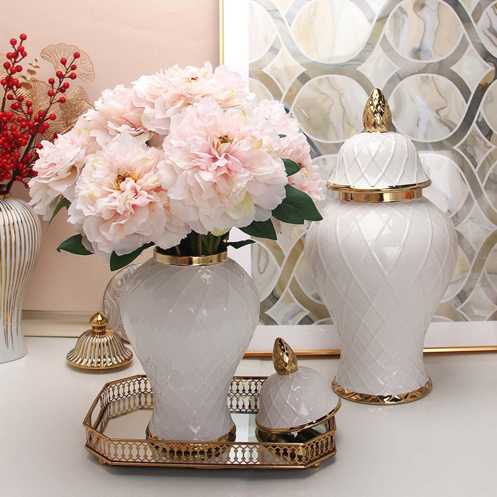 Light Luxury Ceramic Gold Vase Ornaments CJdropshipping
