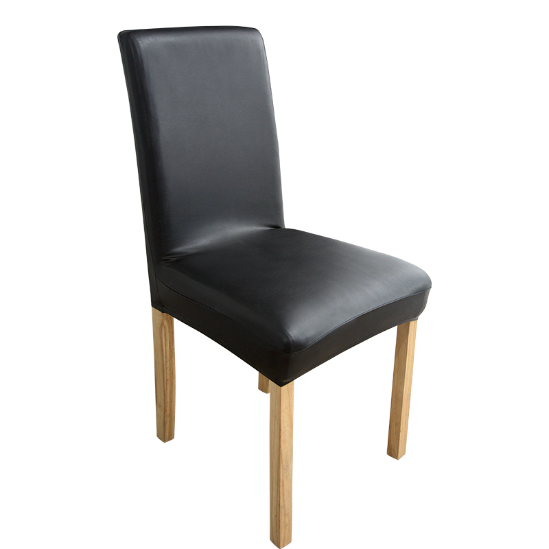 Housse de chaise en cuir noir
