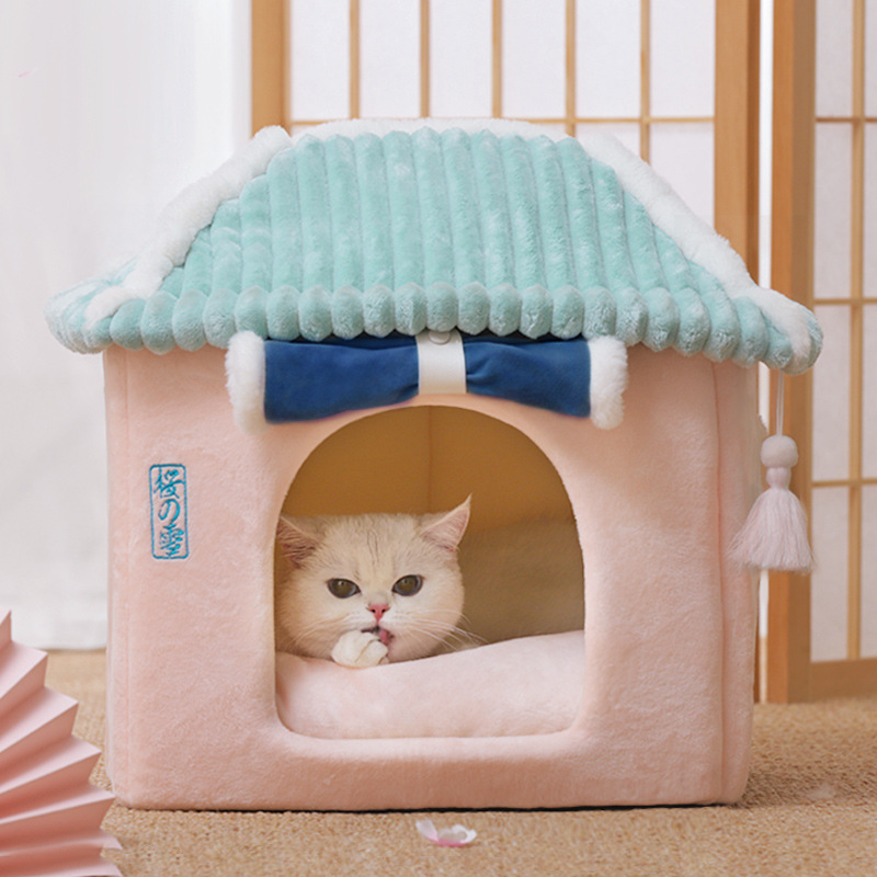 Cat House Removable And Washable Cat Bed Pet Supplies Enclosed Cat
