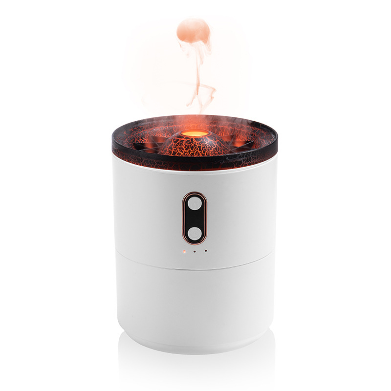 Volcanic flame aroma essential oil diffuser usb portable jellyfish air humidifier night light lamp fragrance humidifier