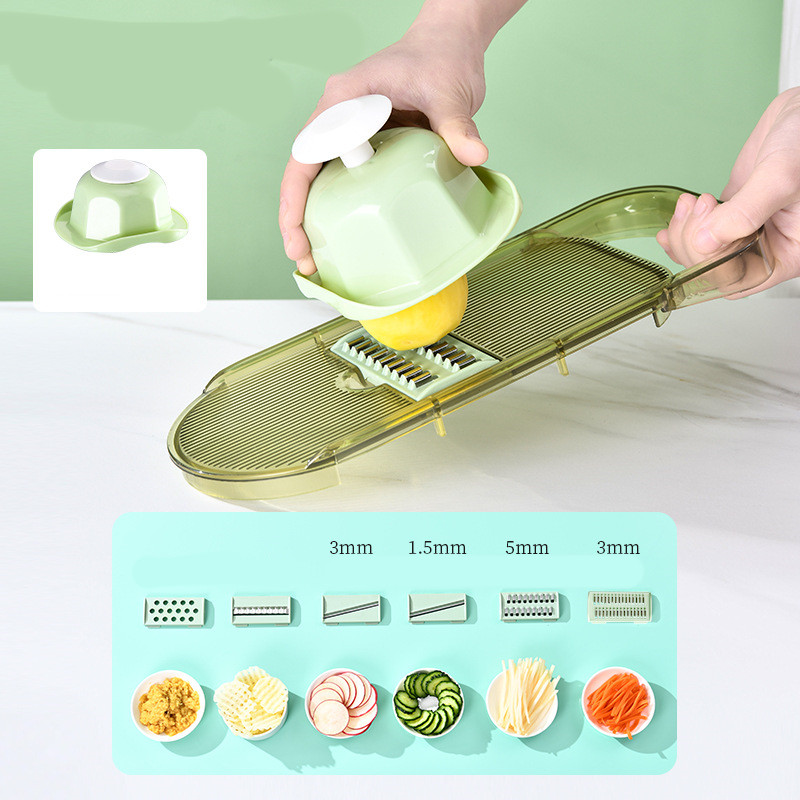 Multifunction Transparent Vegetable Cutter Steel Blade Potato Slicer Fruit Shred