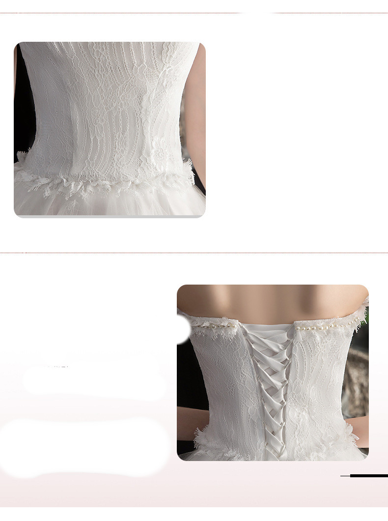 Short Front And Back Length Small Trailing Wedding Dress