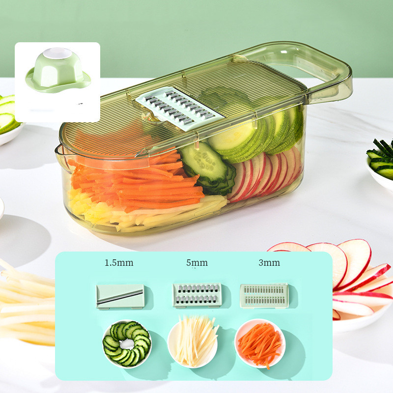 Multifunction Transparent Vegetable Cutter Steel Blade Potato Slicer Fruit Shred