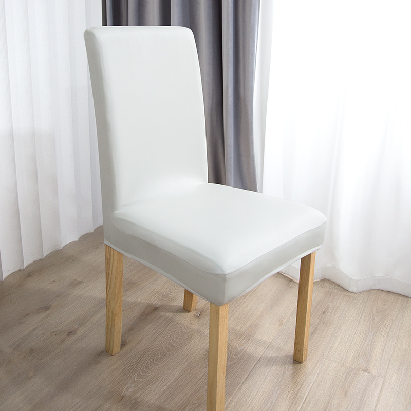 Housse de chaise en cuir blanc