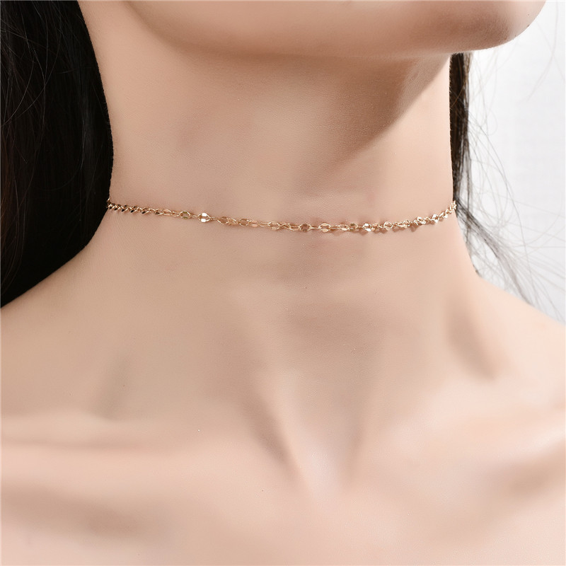 Simple Metal Melon Seed Chain Necklace CJdropshipping