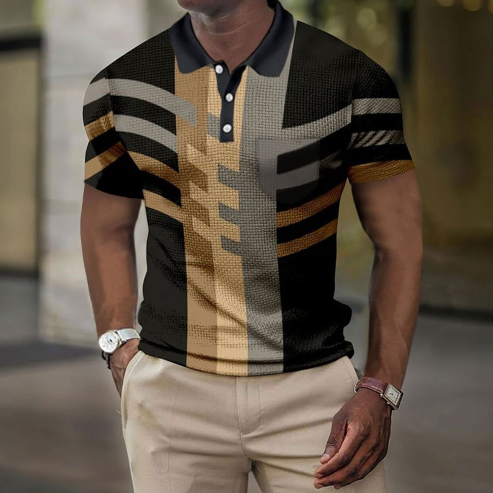 Herren Poloshirt POLO Shirt Zip Kontrast Kragen Kurzarm Slim Fit Hemd Polohemd - Bild 1 von 1
