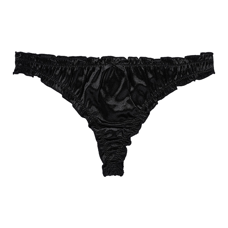Cute And Comfortable Cotton Thong Panties black