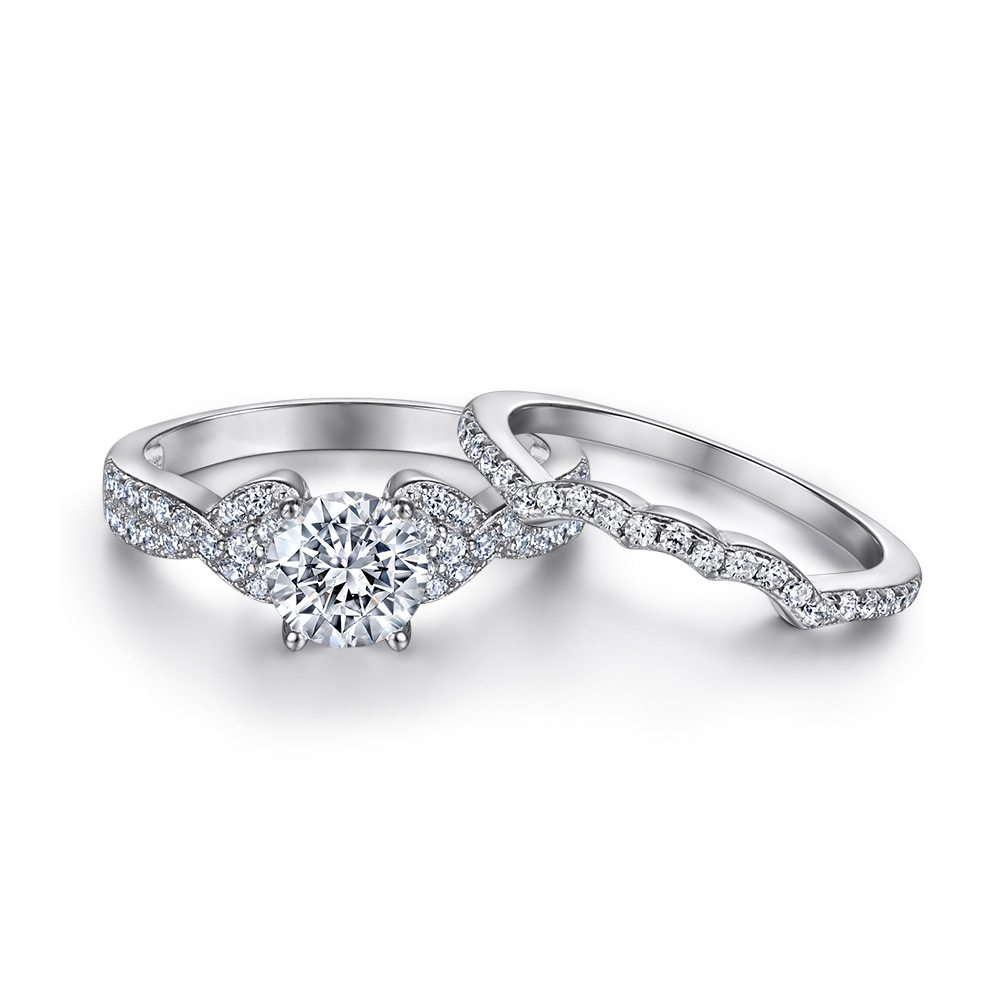 Micro-set Diamond 925 Sterling Silver Two-in-one Combination Ring ...
