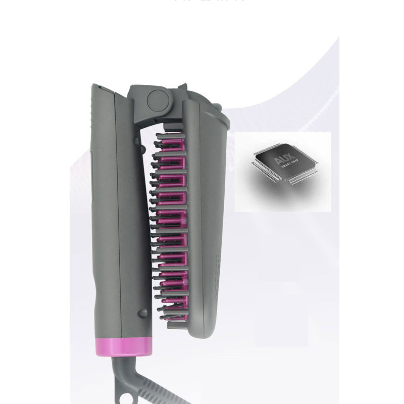 Hair Straightener Brush, Foldable Hair Straightener &amp; Hair Curler with Built-in Comb