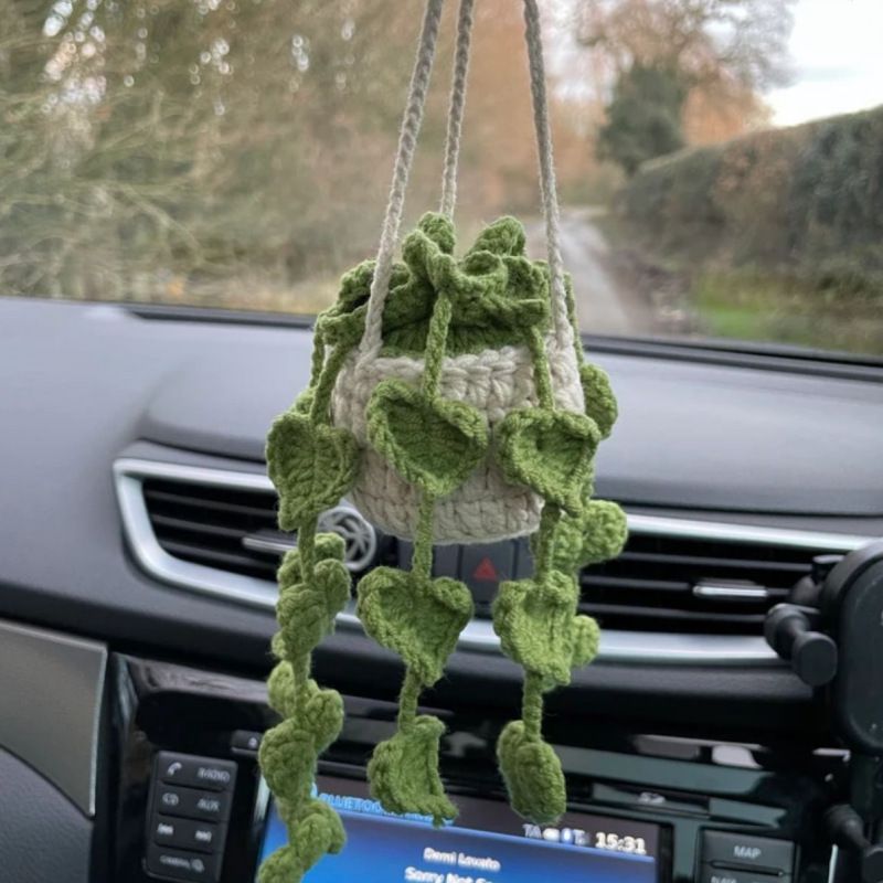 WanderFlora Car Plant-Inspired Wool Hanging Ornaments - Drive with Style and Nature