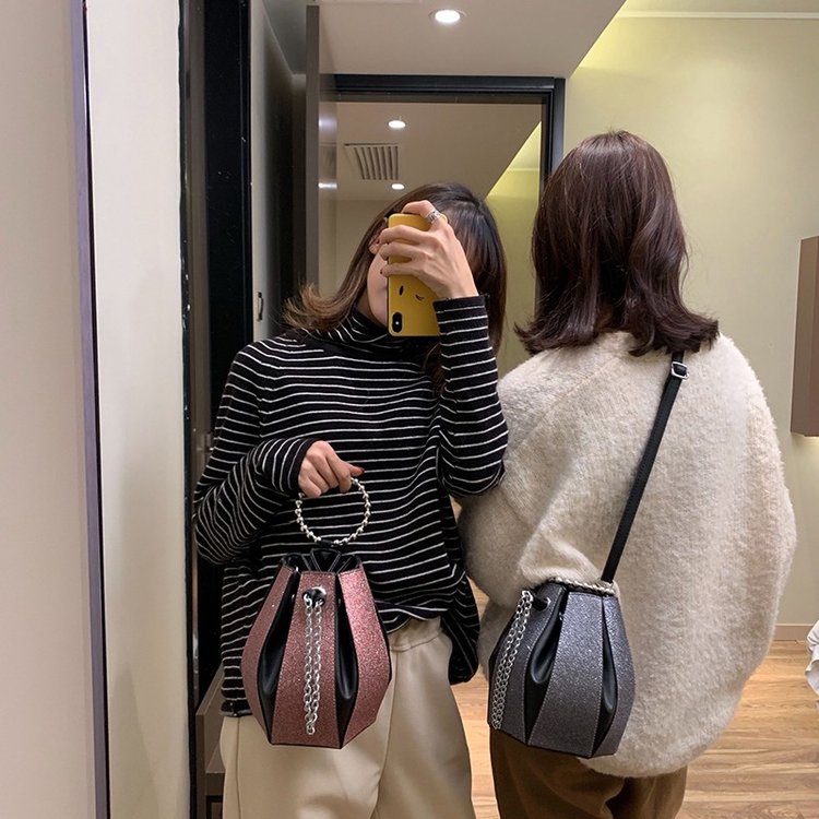 Bucket bag Korean fashion chain bag simple single shoulder bag CJdropshipping