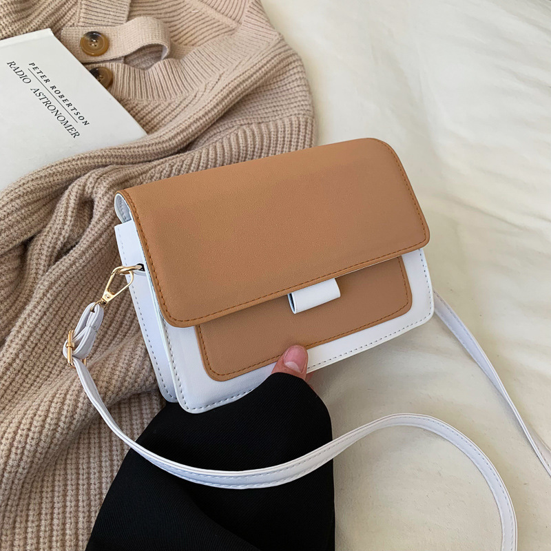 Solid Color Small Square Bag, Pu Leather Simple Portable Crossbody