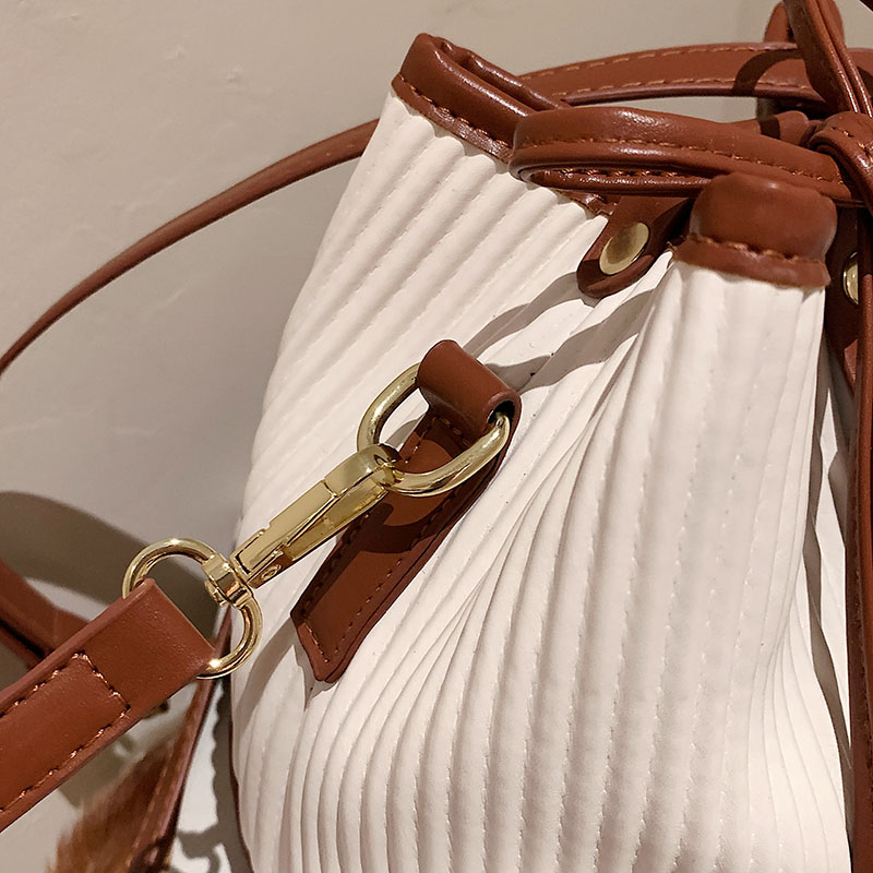 a47a4ee5 88c5 4dfe 82d1 1468675836f3 - Pleated Bucket Contrasting Letter Crossbody Bag