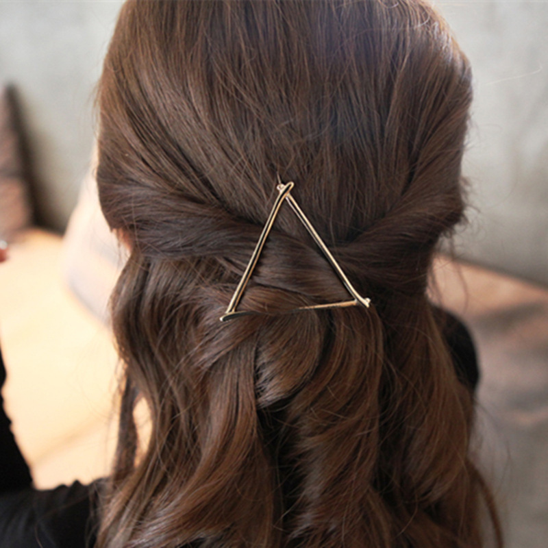Geometric Triangle Metal Hair Clip Moon Bangs Clip CJdropshipping