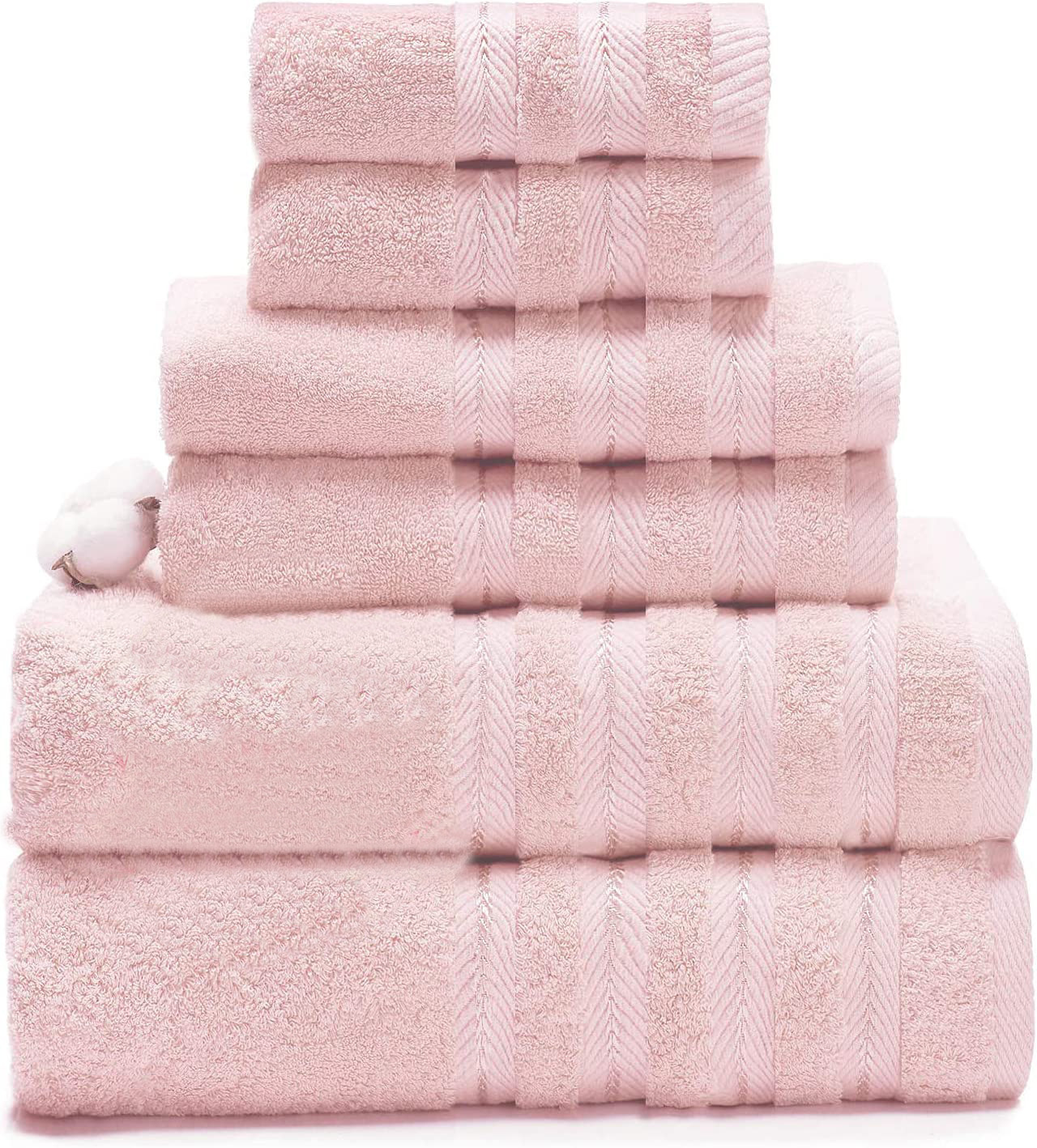 Premium Long Staple Cotton Bath Towel Set: Soft & Absorbent