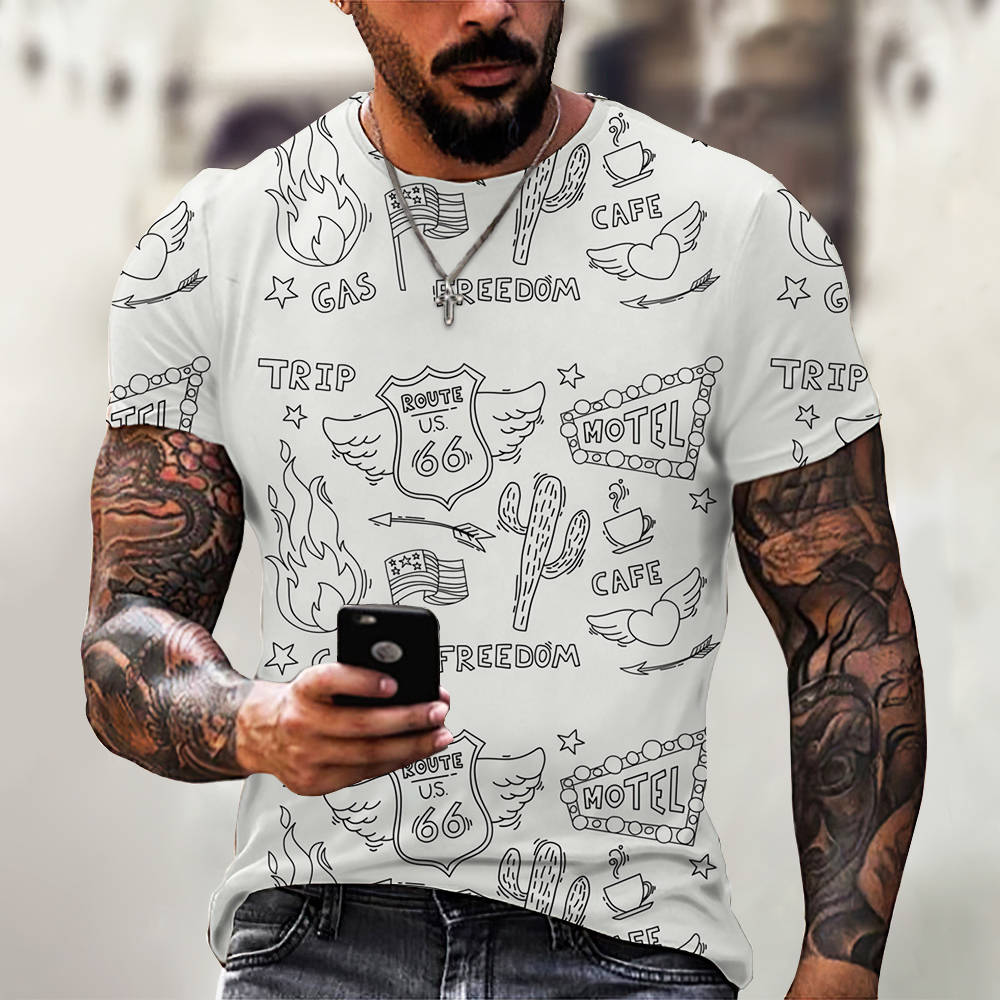 Lucky Brand Tattoo Shop Short Sleeve T-Shirt