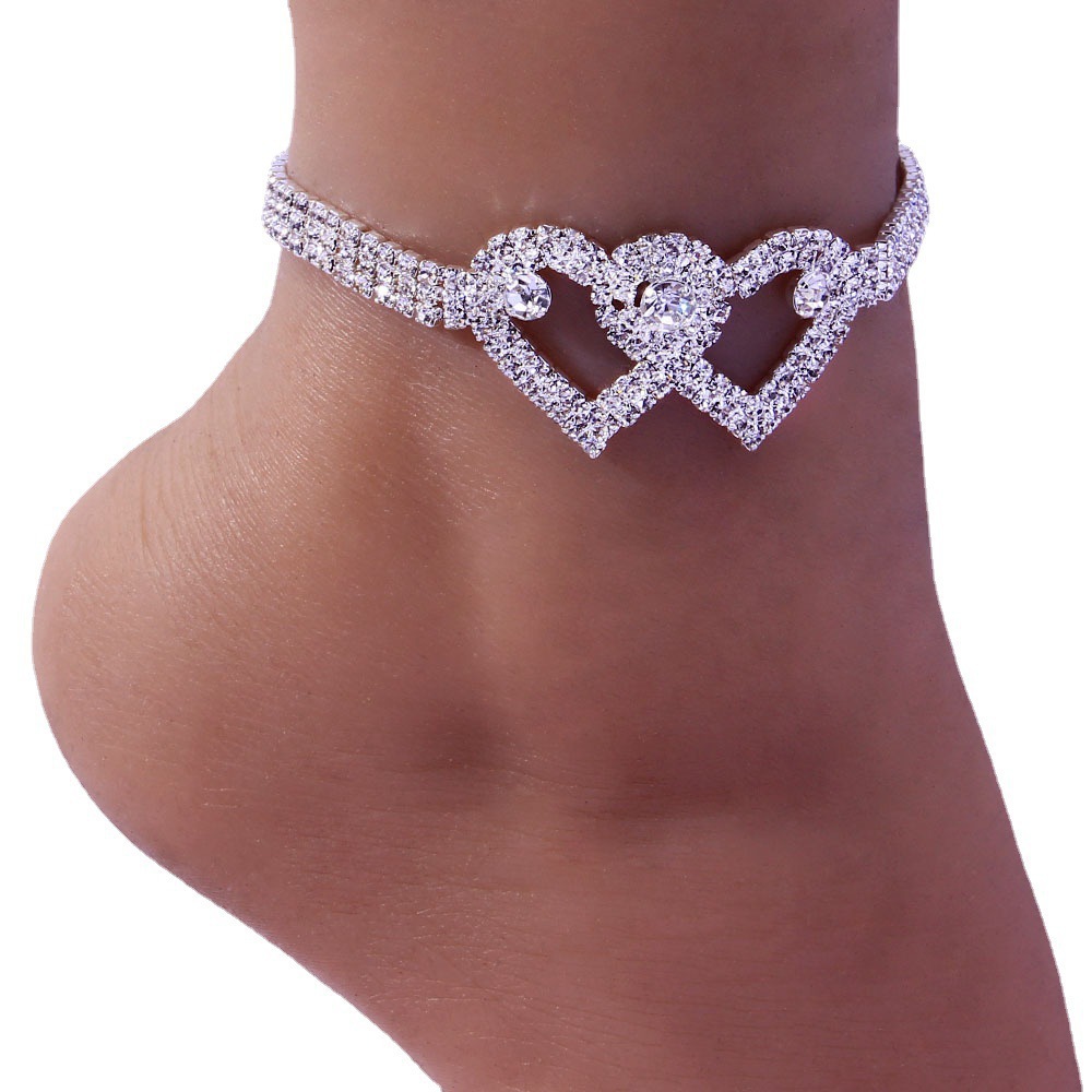 Personalized Double Heart Bracelet Anklet