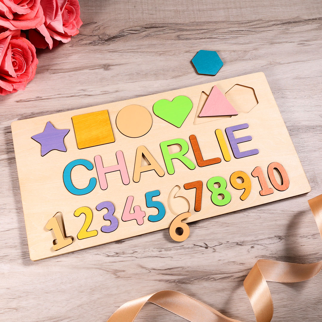 Personalized Baby Name Wooden Puzzle Toy CJdropshipping