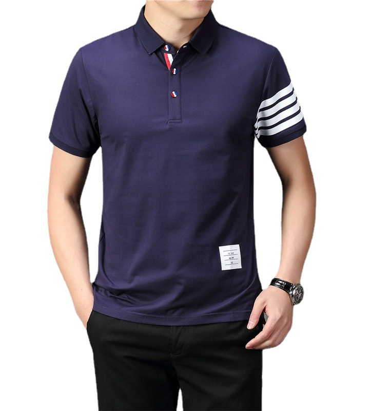 Men's Polo Shirt Short-sleeved Silky Satin - CJdropshipping