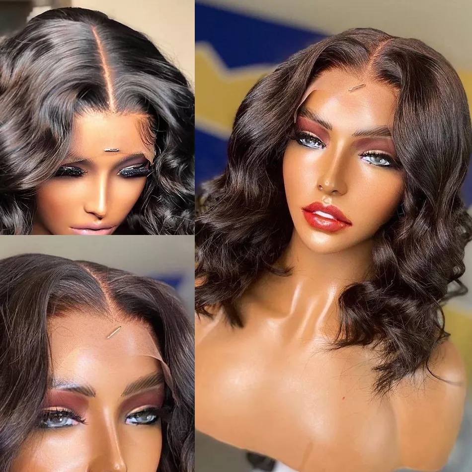 Synthetic Short Natural Color Curly Front Lace Wig