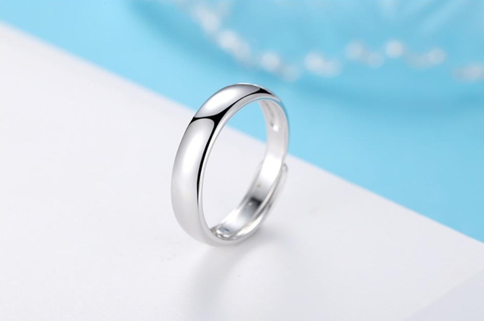 a90454b1 8a85 4ca2 9e88 f88cd0662415 - Glossy Ring Simple Men's Silver Ring