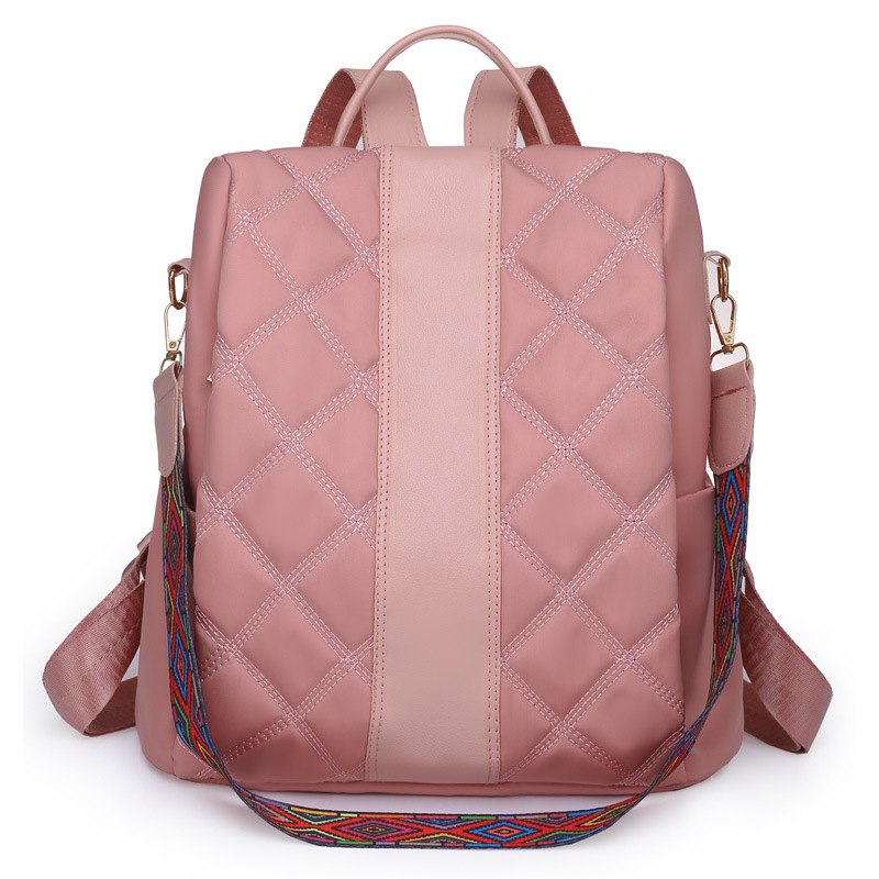 a9224c38 165c 4f86 b1a9 424d0be27e74 Women's Korean Style Rhombus Oxford Cloth Backpack