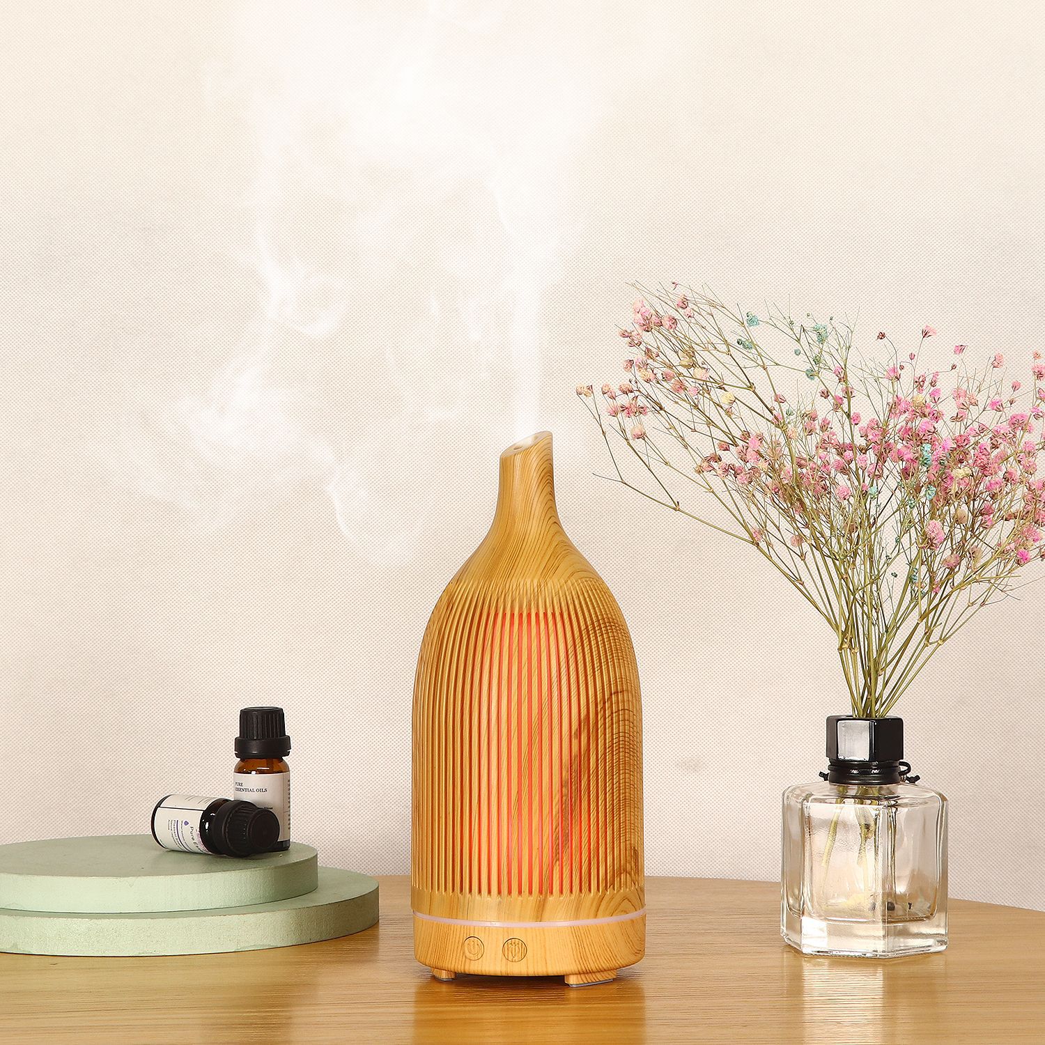 Creative Aroma Diffuser Wood Grain Hollow CJdropshipping