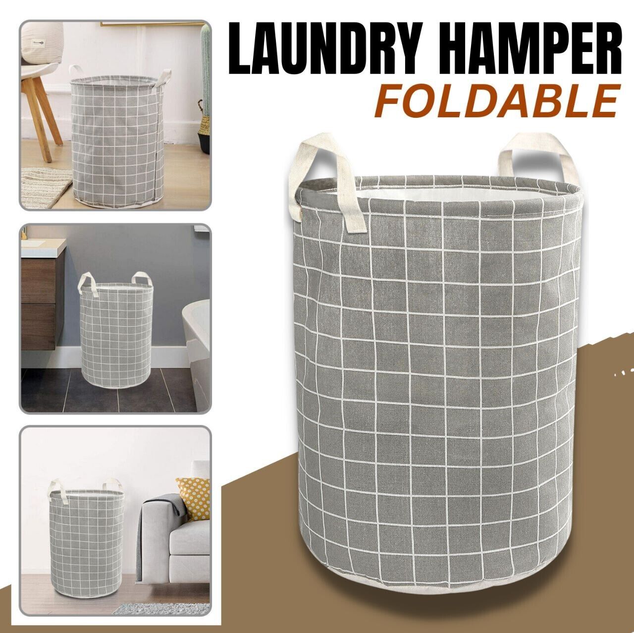 Large Foldable Storage Laundry Hamper Clothes Basket Washing Bag Bin Organizer - Picture 11 of 11