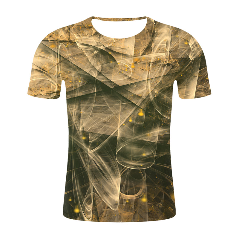 aca1f845 25c4 4b8f 97ef 48f826368c8f - Abstract Twisted Swirl Digital Print Round Neck Short Sleeve T-Shirt