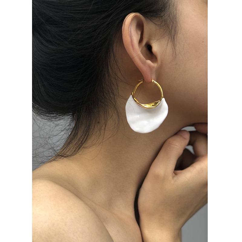 Hypoallergenic white earrings