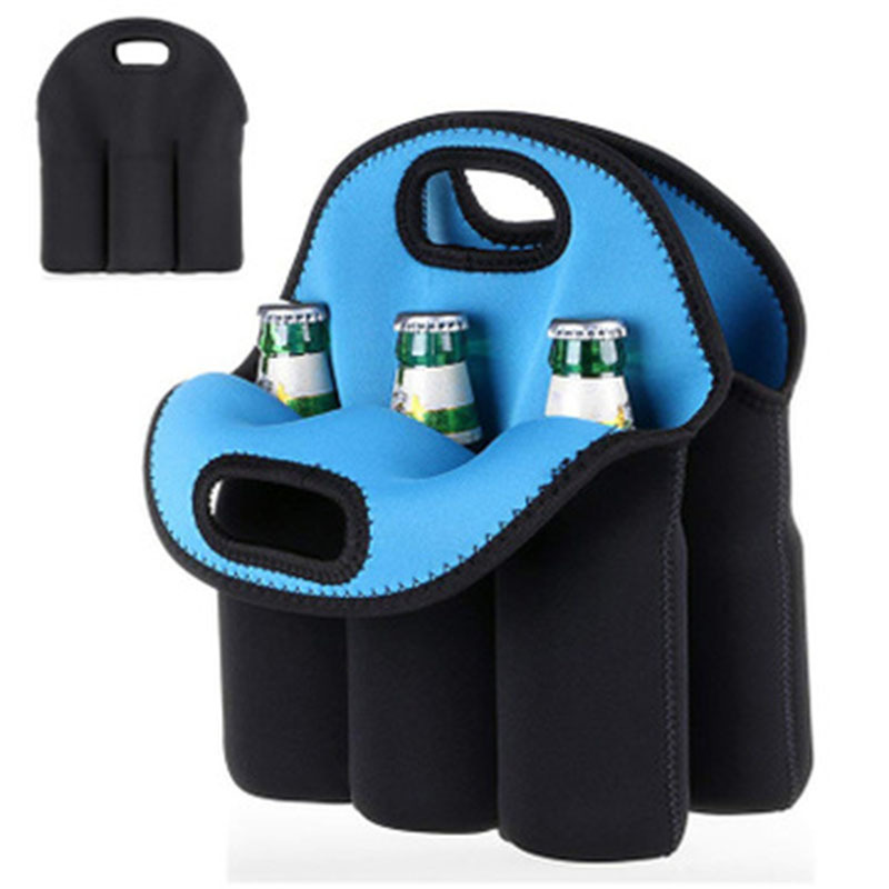 Neoprene Beer Bottle Cooler Sleeve Outdoor Portable 6 Pack Tote