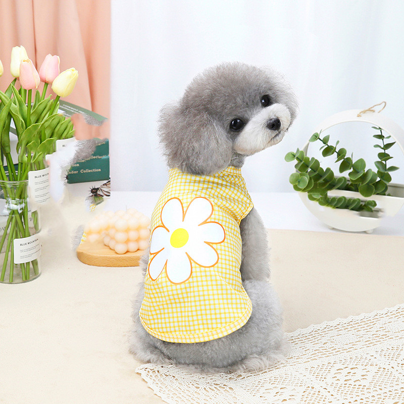 Simple Five-color Flower Vest Puppy Costume - CJdropshipping