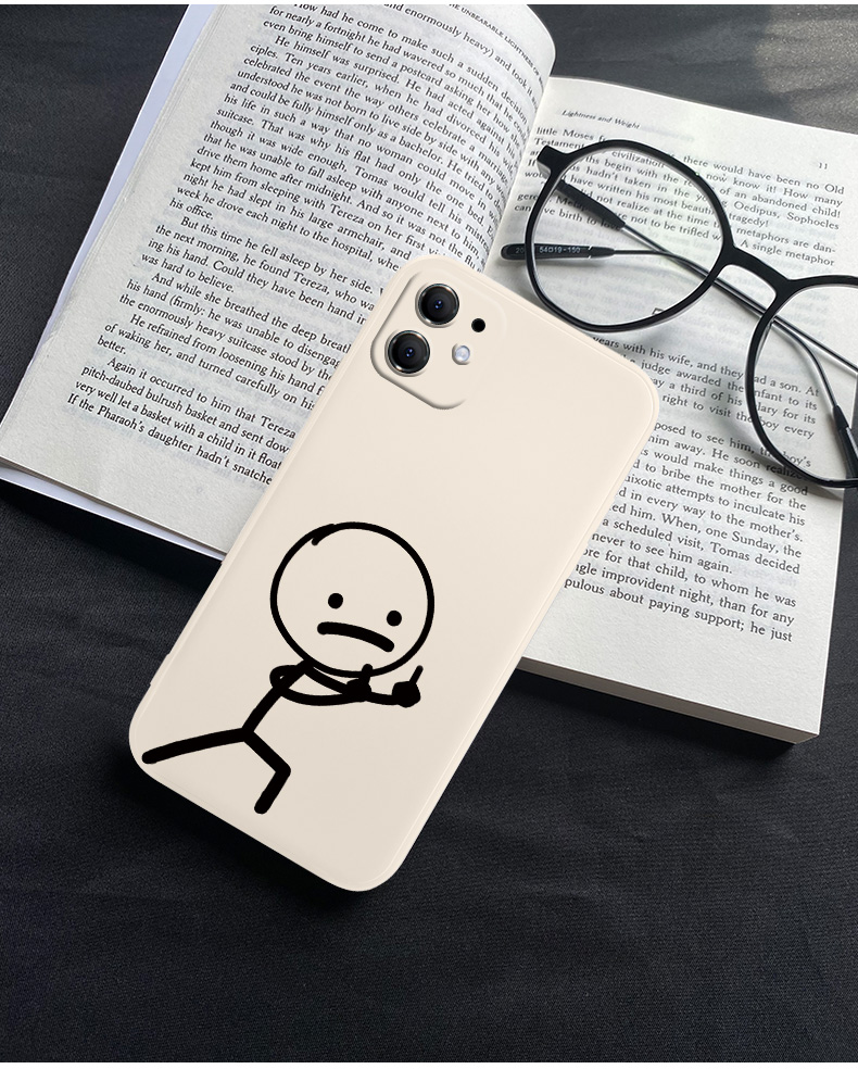 Stickman Matchman iPhone 14 Case, Cute Funny Cartoon Phone Case for iPhone 14 Pro Max, Soft Silicone Cover Shell