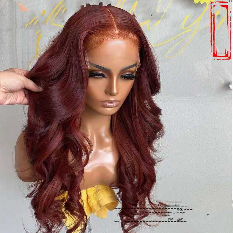 Fashion Sexy Body Wave Brownish Red Lace Front Wig