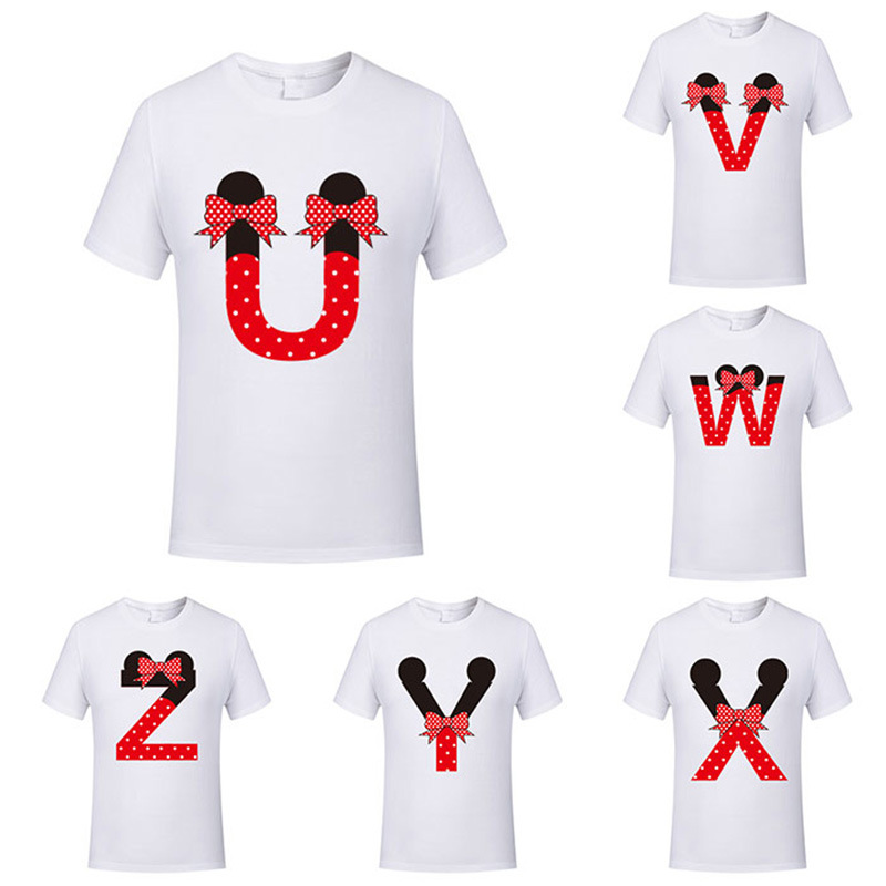 b0979d6d b6d7 44ad 8fa3 020bf934ffe0 - 26 English Letters Cartoon Series Round Neck Cute Sweet Number Printing T-Shirt