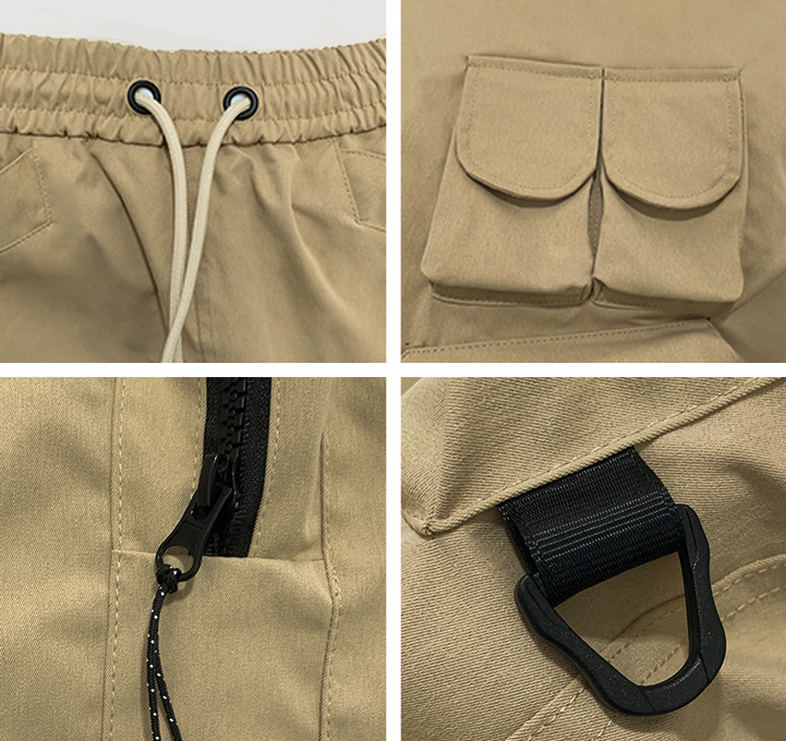 Men Drawstring Flap Multi-pocket Cargo Sport Pants