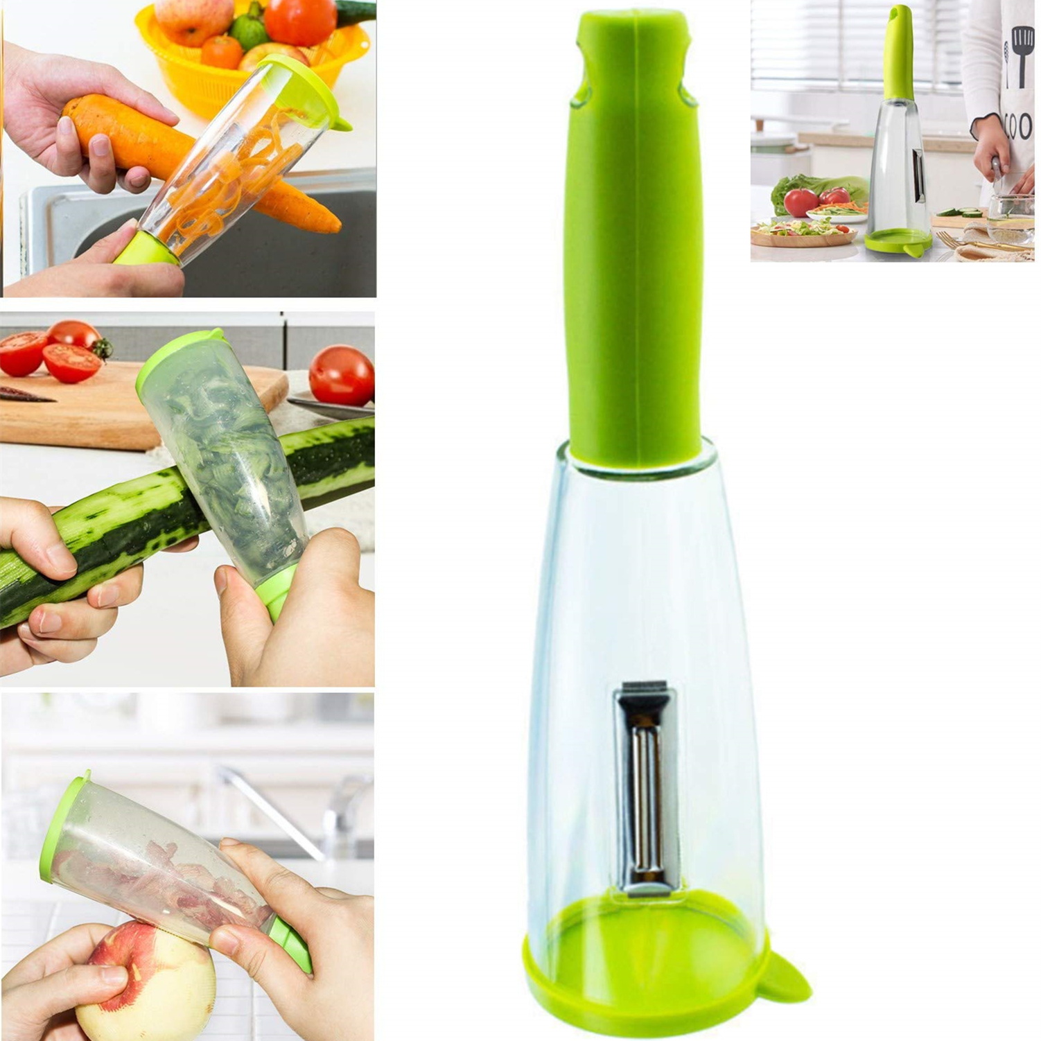 Multifunctional Storage Box Peeler Knife Peeler With Rubbish Bin Slicer