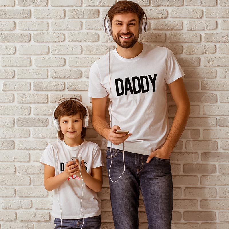 b272e125 a969 492c 8850 2b52d0d1b8ee - Simple Letter Love Pattern Printing Crew Neck Shirt Father And Son