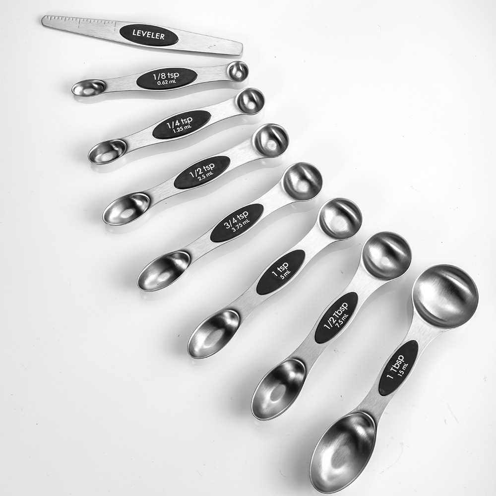 Magnetic Measuring Spoons 8-piece Set with Leveler