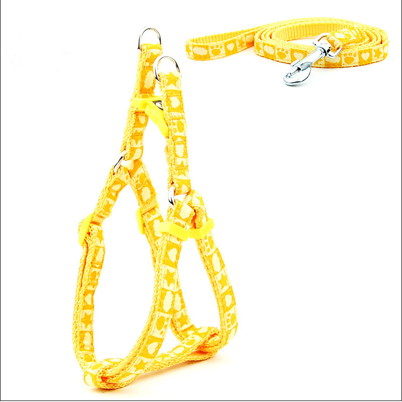 Pet Dog Bone Printing Harness And Leash Set Summer CJdropshipping