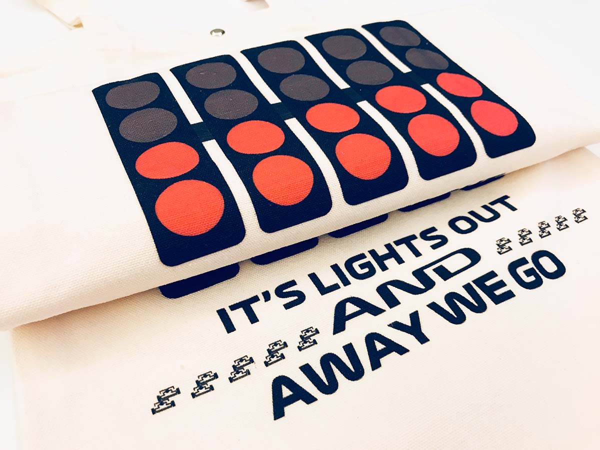 It's Lights Out And Away We Go! Canvas Bag F1 Start Grid Traffic Lights