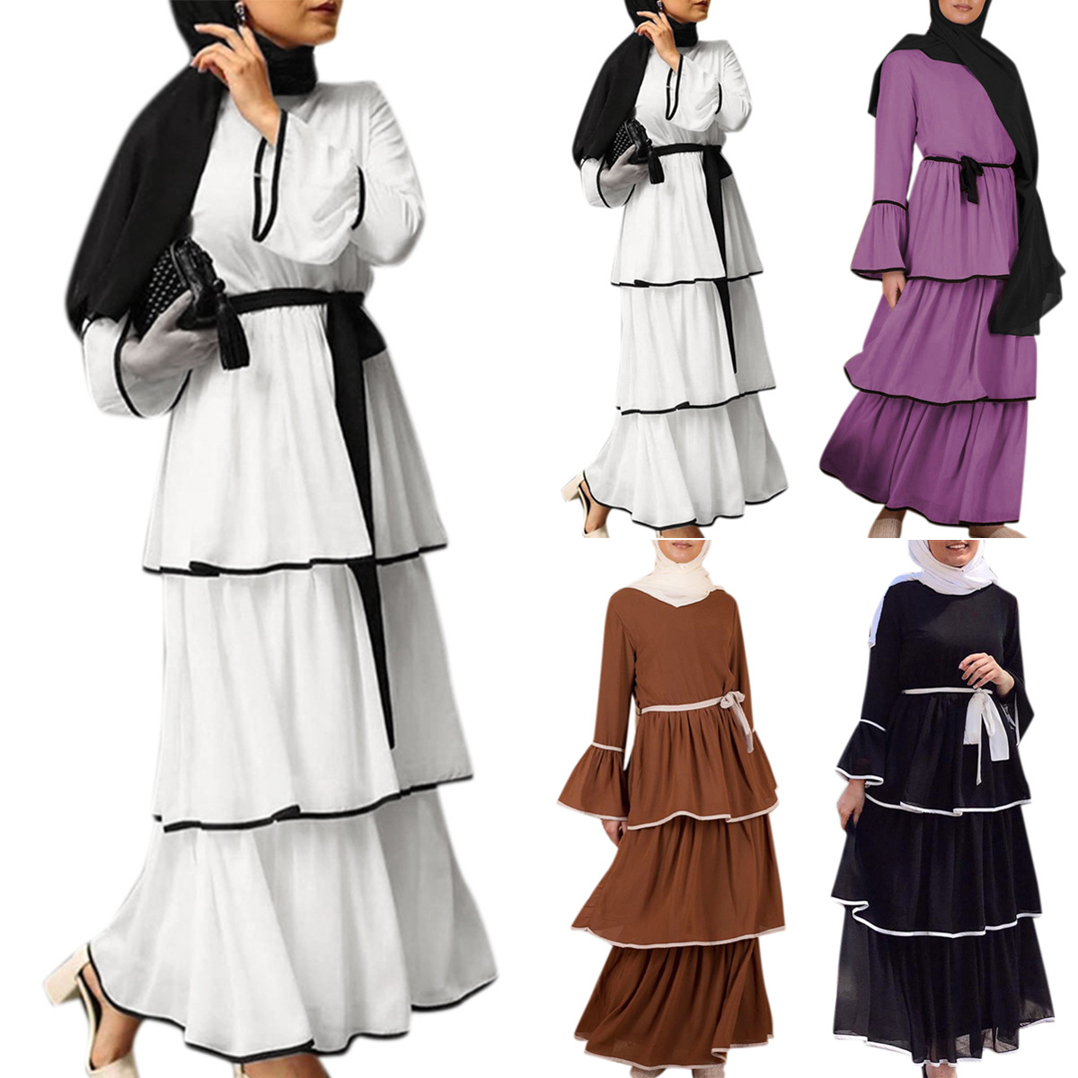 Muslim Layered Ruffle Dress