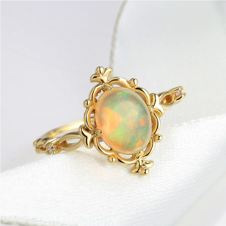 Grazia Jewelry Spring Pastels - Rose Quartz & Opal Ring