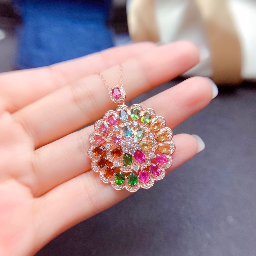Grazia Jewelry Spectrum - Rainbow Tourmaline Necklace