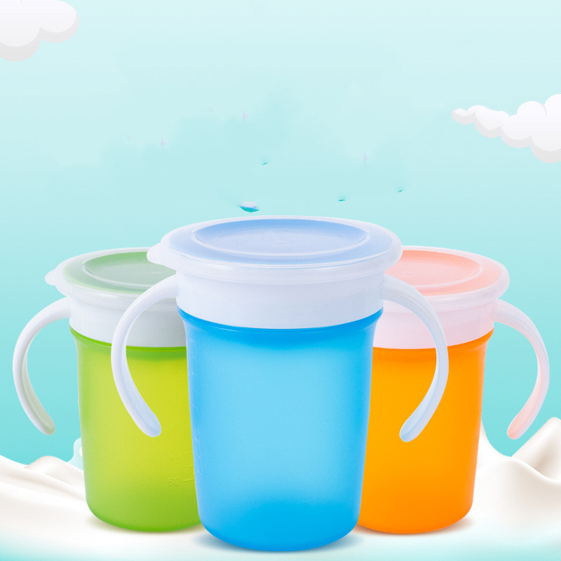 Leak Proof Silicone Baby Drinking Cup 360 Degree Rotating Magic Child