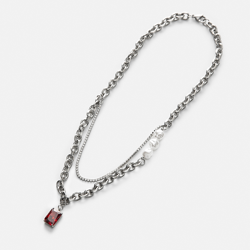 men's chain necklace with pearls