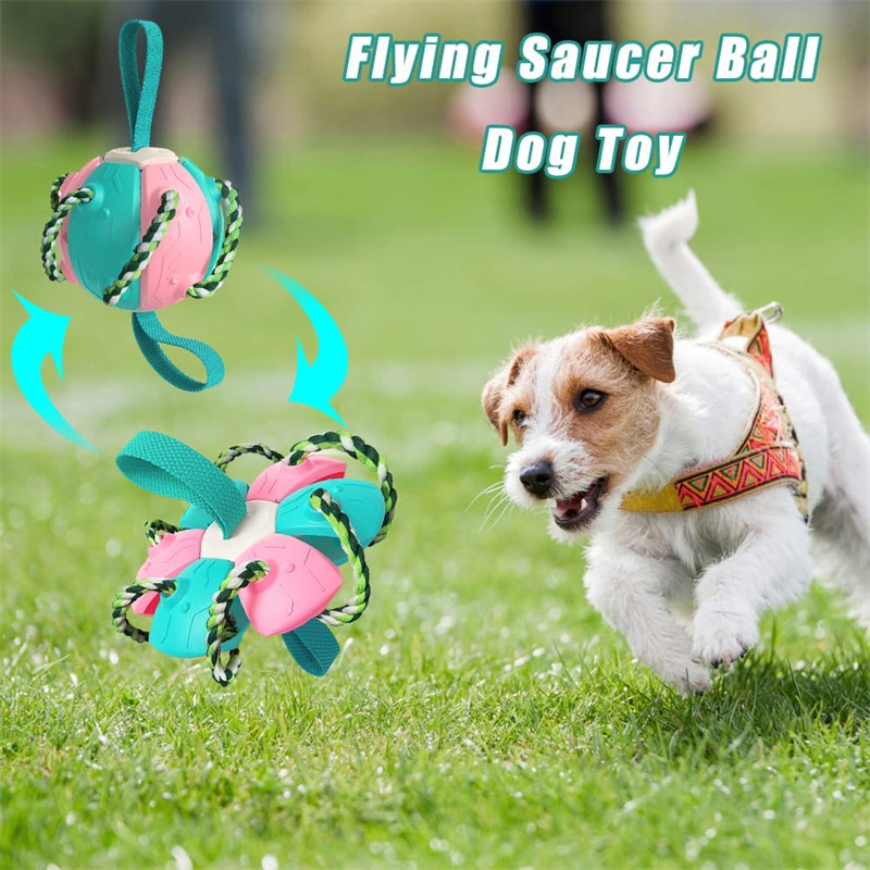 SKIPDAWG Interactive Dog Tug Toy, Dog Flying Disc Dog Water Toy Non-Toxic Light TPRNylon Fabric, Pet Training ToysOutdoor Exercise Toys for Dogs, di