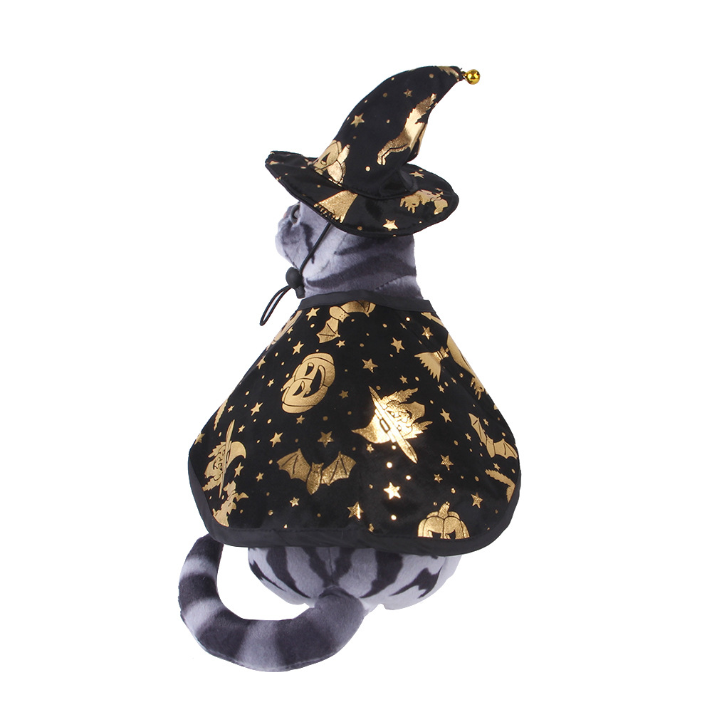 DogMEGA™ Halloween Print Wizard Cloak Hat for Dog